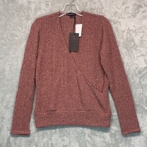 Gibson Mauve Bucle Wrap Sweater Size XL